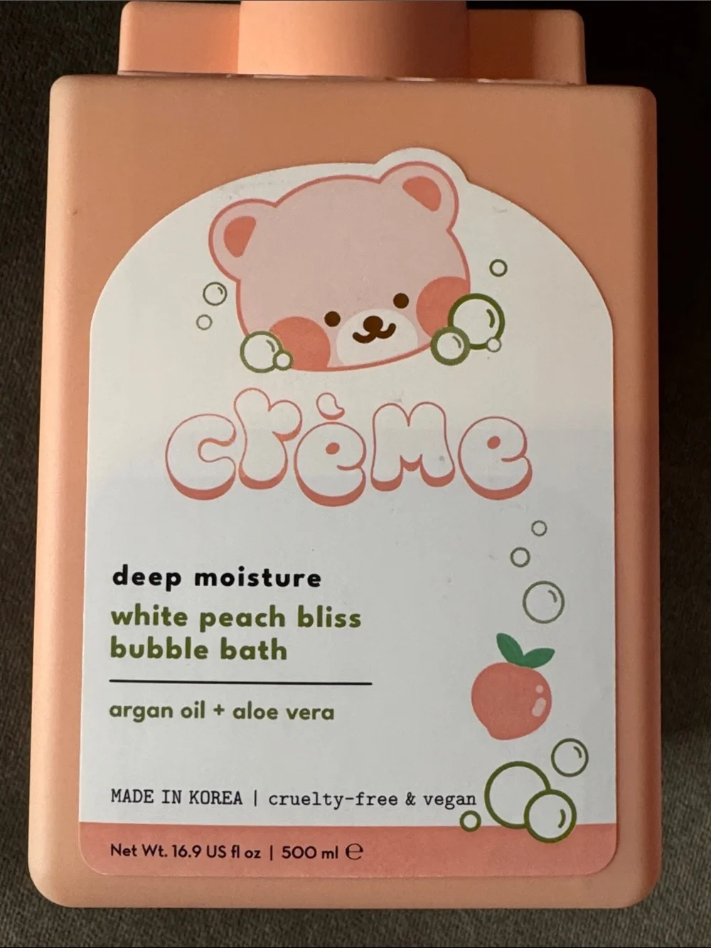 The Crème Shop Bears White Peach Bliss Bubble Bath Deep Moisture Set of TWO